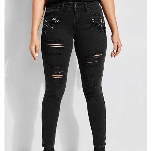 Guess Women’s Embellished Sexy Curve Skinny Jeans - Picture 4 of 8